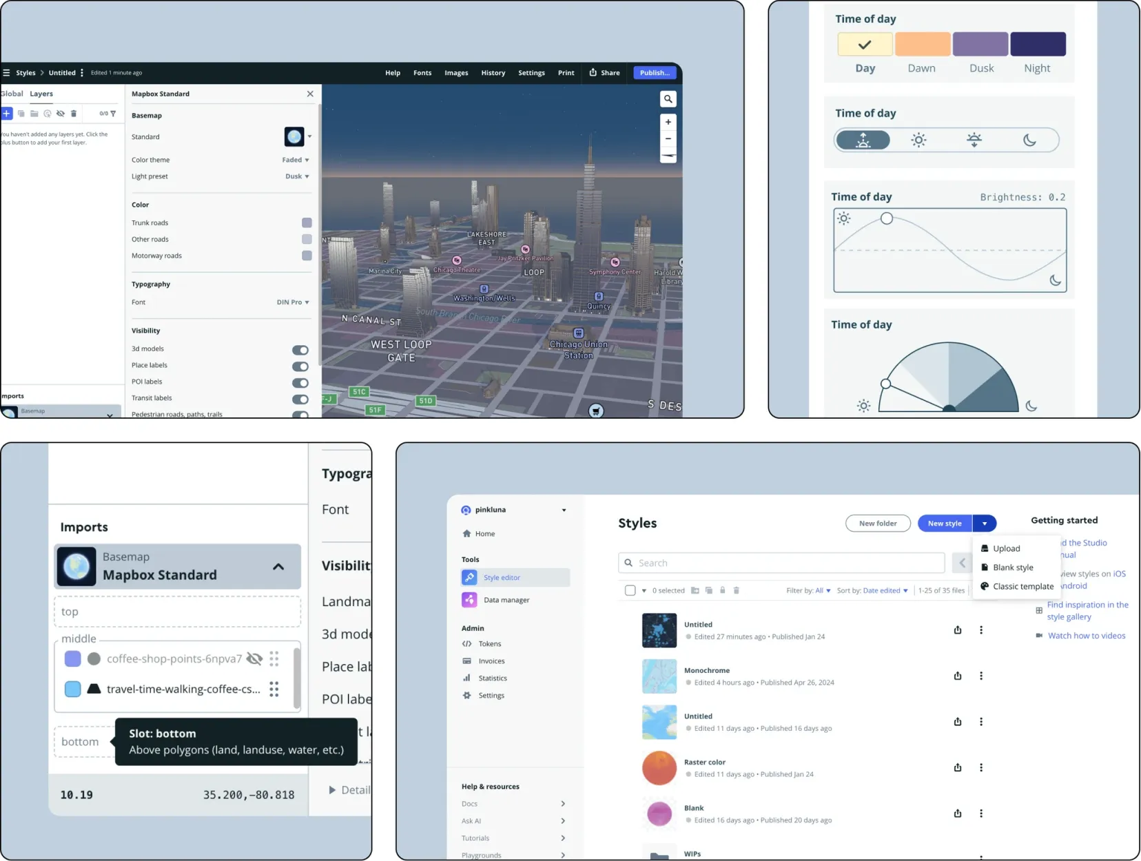 Screens from the project